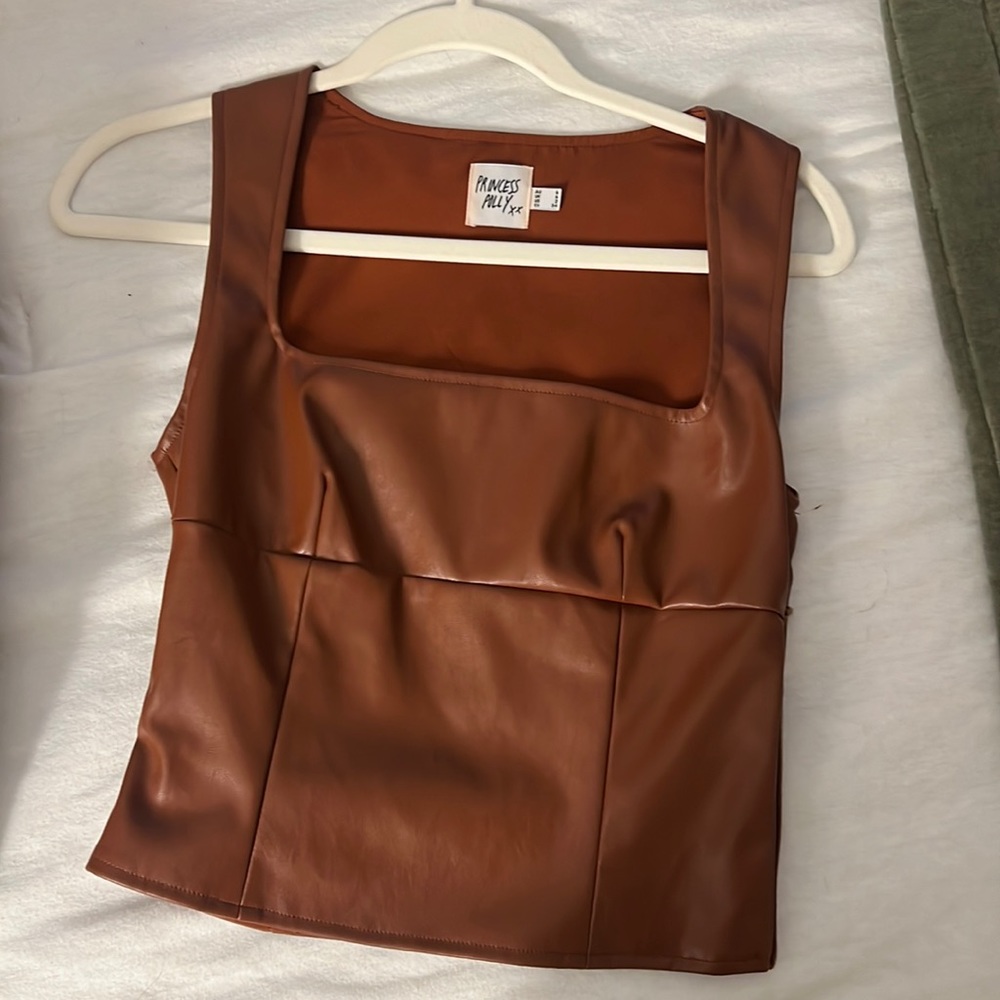 Princess Polly Brumby PU top brown